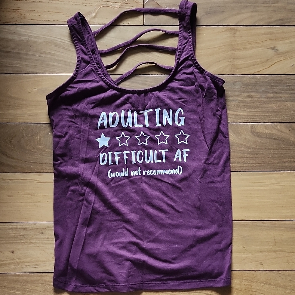 Warehouse One Purple-burgundy Graphic Tank Top